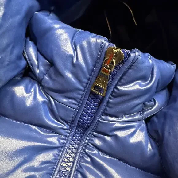 Moncler Enfant Maya Down Jacket Toddler Size 2Y Removeable Hood Glossy Blue - Picture 5 of 15